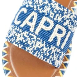 DE SIENA CAPRI BEADED BLUE FLATS -Cheap Shoes Store DE SIENA CAPRI BEADED BLUE SANDAL 1