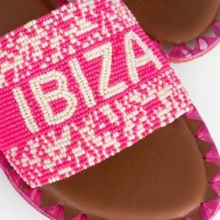 DE SIENA IBIZA BEADED FUSCHIA FLATS -Cheap Shoes Store DE SIENA IBIZA BEADED PINK SANDAL 1