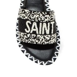 DE SIENA SAINT TROPEZ BEADS B&W FLATS -Cheap Shoes Store TROPEZBLAKC2