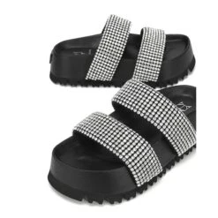 NAKED WOLFE VALENCIA BLACK DIAMOND NYLON SLIPPERS -Cheap Shoes Store VALENCIABLACK3