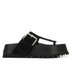 NAKED WOLFE VIXEN BLACK SUEDE SLIPPERS