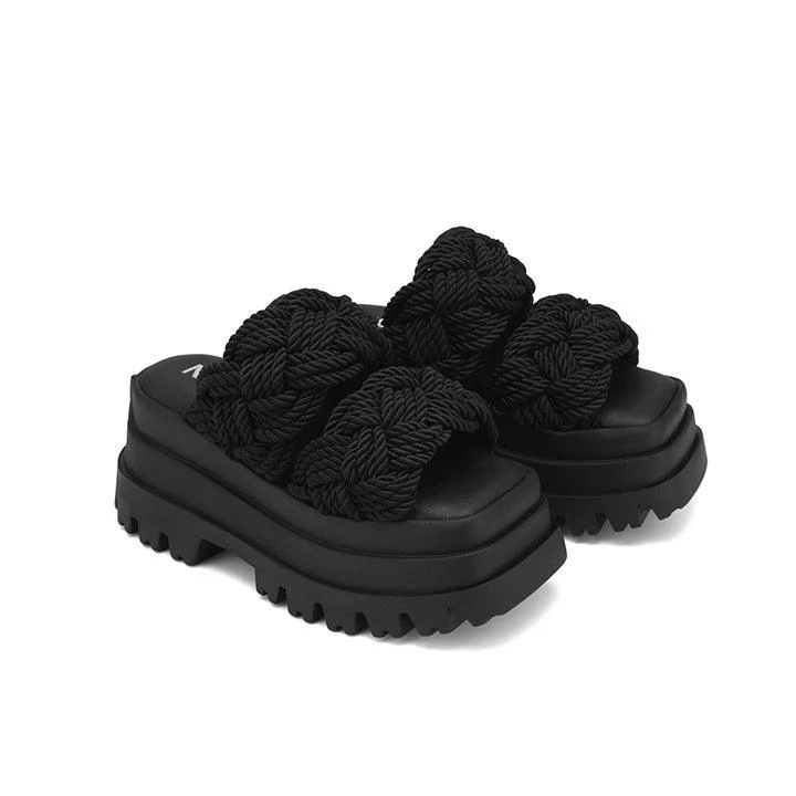 NAKED WOLFE VENICE BLACK ROPE SLIPPERS 2 NAKED WOLFE VENICE BLACK ROPE SLIPPERS - Image 2