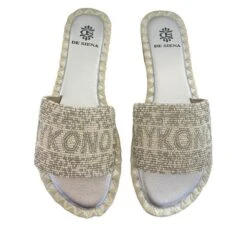 DE SIENA MYKONOS BEADS SILVER MILK FLATS