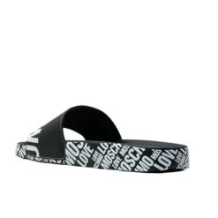LOVE MOSCHINO BLACK LOGO PRINT SLIDE -Cheap Shoes Store slide3