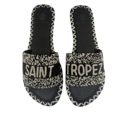 DE SIENA SAINT TROPEZ BEADS B&W FLATS
