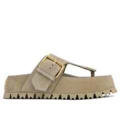 NAKED WOLFE VIXEN TAUPE SUEDE SLIPPERS