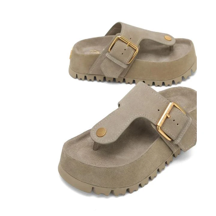 NAKED WOLFE VIXEN TAUPE SUEDE SLIPPERS 3 NAKED WOLFE VIXEN TAUPE SUEDE SLIPPERS - Image 3