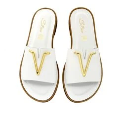 S.PIERO E37-018 WHITE FLATS -Cheap Shoes Store whitevslipper3